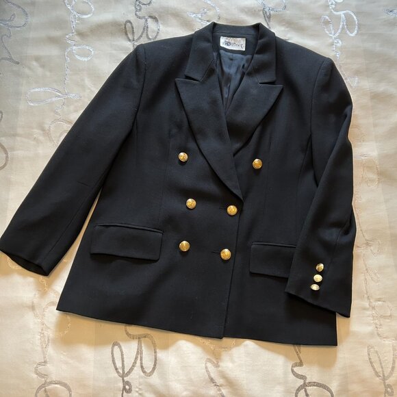 Vintage D'Oraz Double Breasted Blazer with Brass Button Details - Picture 3 of 14